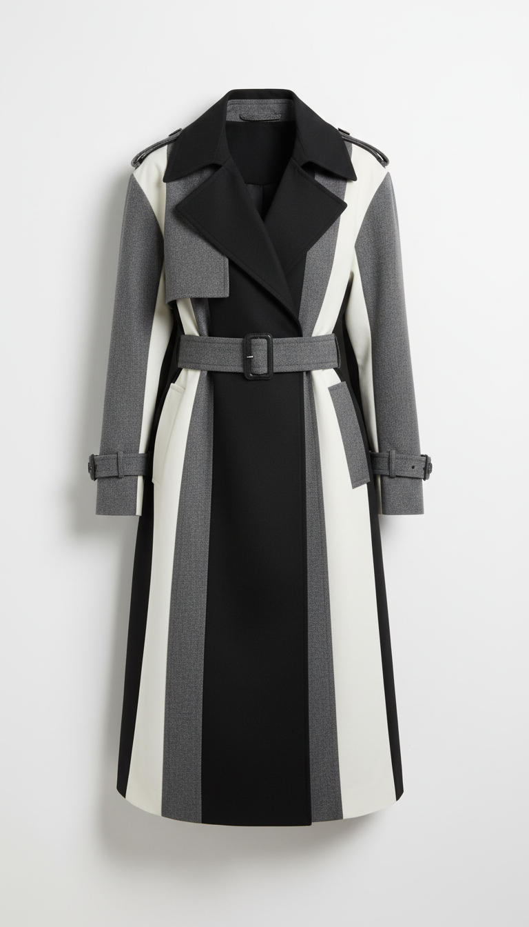 Structured Monochrome Trench Coat