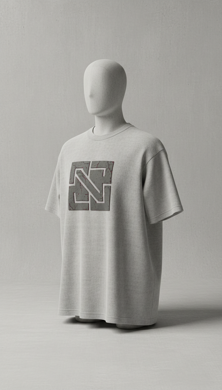 Concrete Pale Heavyweight T-Shirt with Embossed Logo