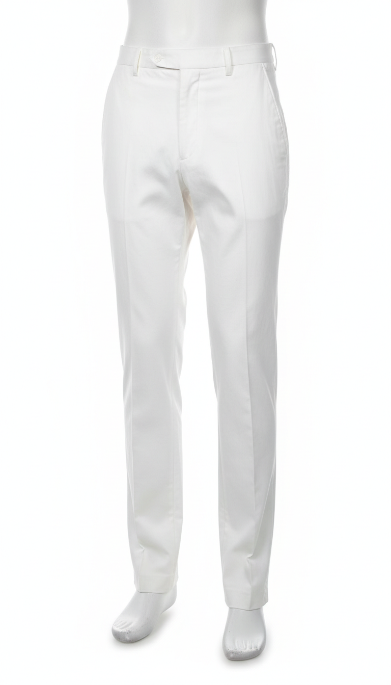 Tailored White Cotton Trousers