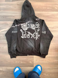Sucka Proof SP Distressed Script Hoodie - Black