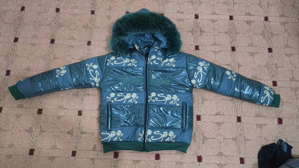 Sucka Proof SP High-Gloss Puffer Jacket - Silver/Grey