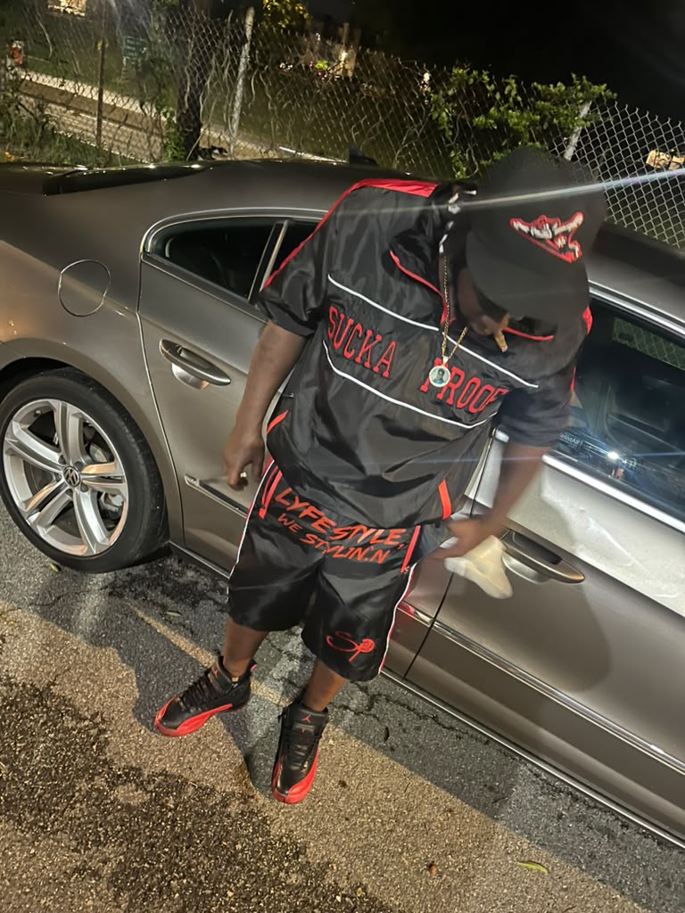 SP 'Stay Solid' Track Suit - Black/Red