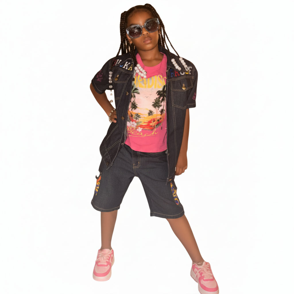 Kids SP Track Suit - Pink/Leopard