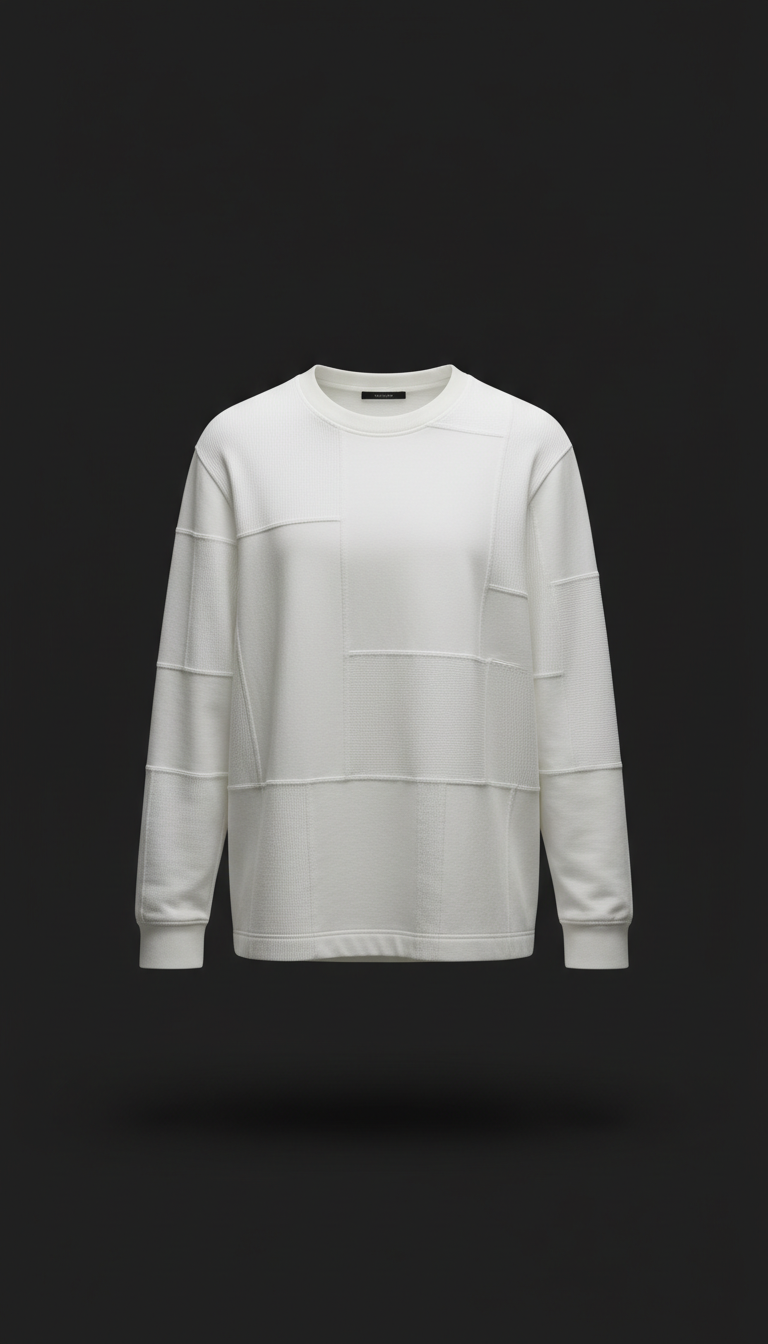 Frost White Structured Crewneck