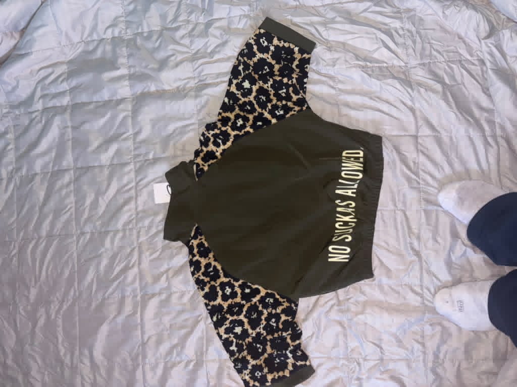 SP Contrast Leopard Sleeve Jacket