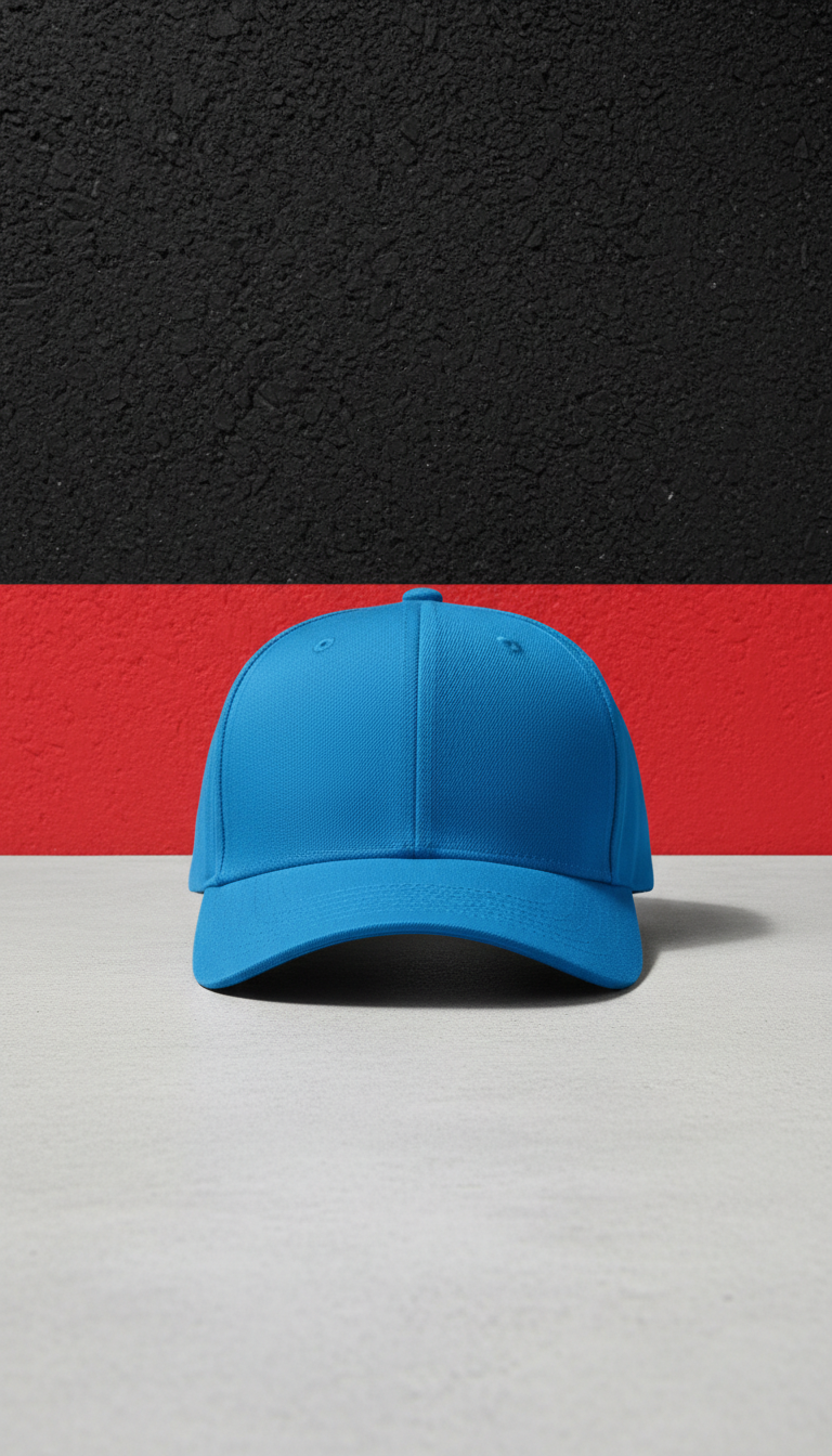 Electric blue logo snapback cap