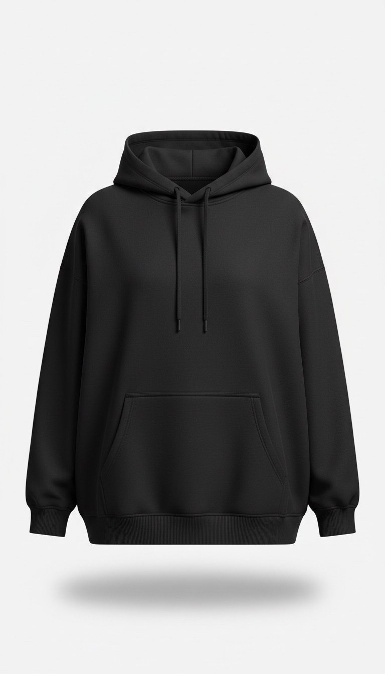 Matte Black Oversized Hoodie