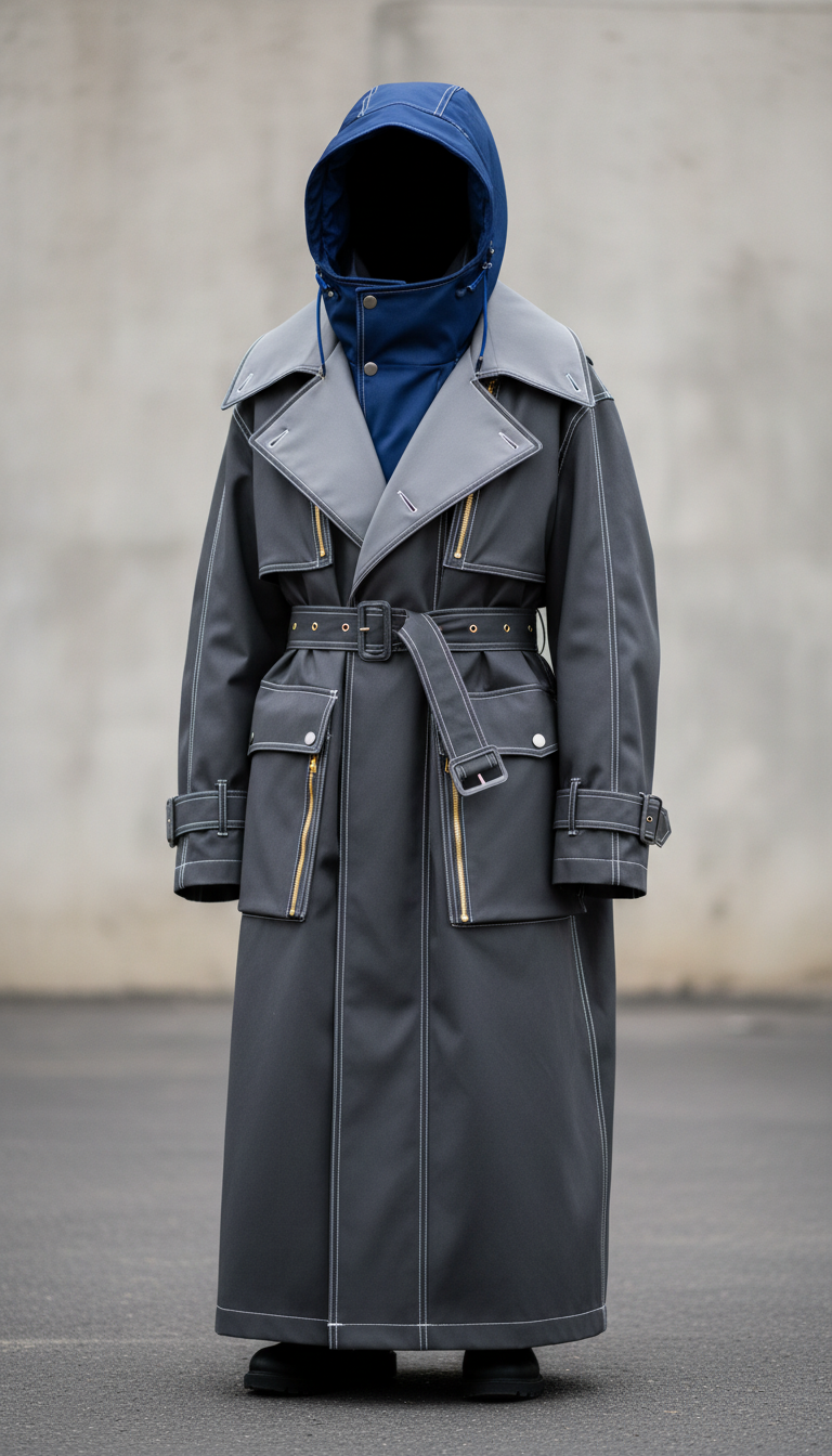 Oversized Technical Trench Coat