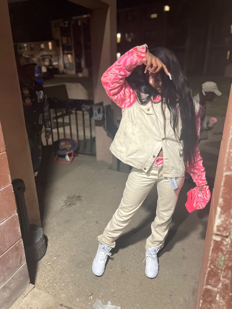 Sucka Proof Women's SP Contrast Track Suit - Beige/Pink