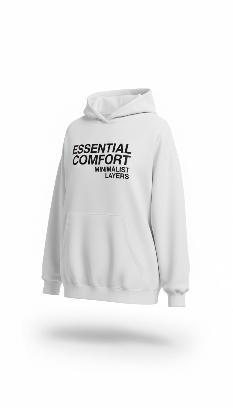 Oversized White Hoodie With Typography