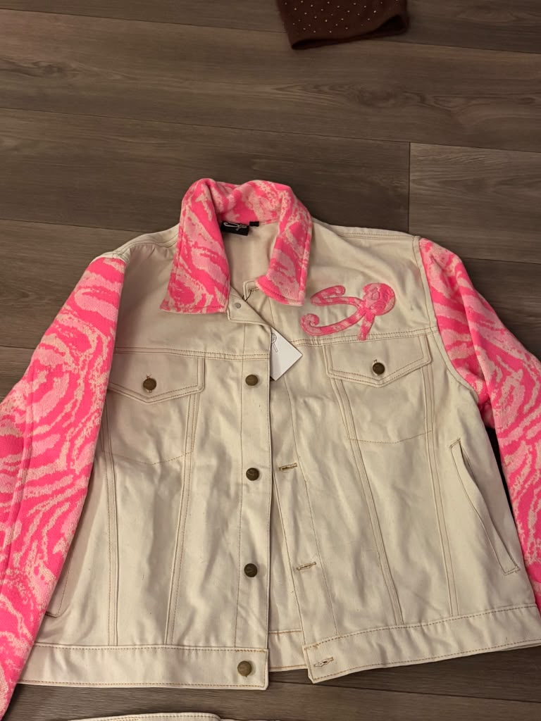 Women's SP Monogram Denim Set - White/Pink