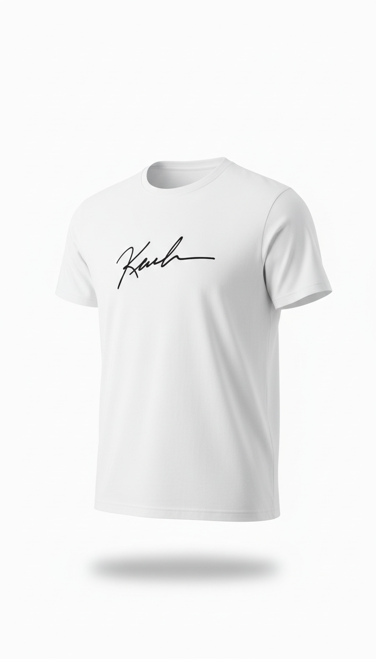 White T-Shirt With Signature Branding