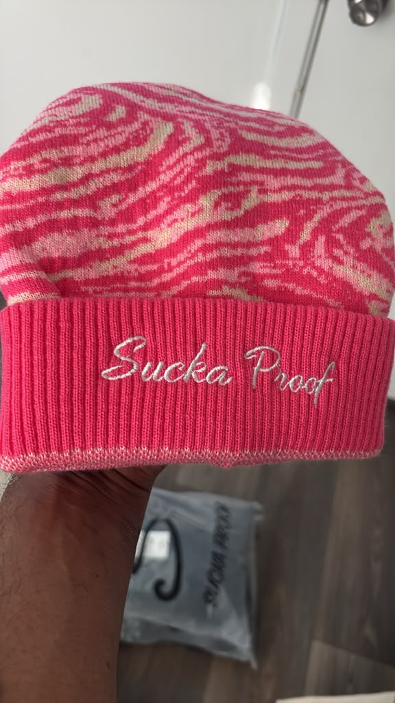 Sucka Proof SP Script Beanie - Pink